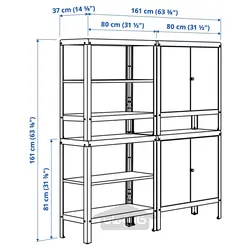 واحد قفسه بندی با 2 کابینت ایکیا مدل IKEA KOLBJÖRN