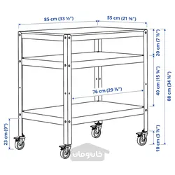 ترولی ایکیا مدل IKEA BROR رنگ مشکی/تخته سه لایه کاج