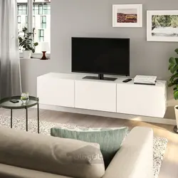 میز تلویزیون با درب ایکیا مدل IKEA BESTÅ رنگ سفید/ سفید لاپویکن