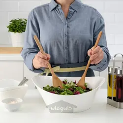 مجموعه 2 عددی قاشق و چنگال سرو سالاد بامبو ایکیا مدل GRONSAKER IKEA