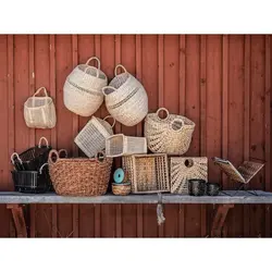 سبد، سنبل آبی طبیعی / علف دریایی 32x33x32 سانتی متری ایکیا مدل IKEA LUSTIGKURRE