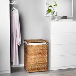 سبد لباسشویی با آستر حصیری 80 لیتری ایکیا مدل IKEA BRANÄS