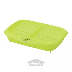 جا صابونی دوقلو پلاستیکی LEAF رنگ سبز ساخت ‌ژاپن