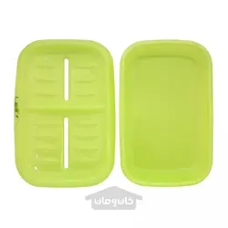 جا صابونی دوقلو پلاستیکی LEAF رنگ سبز ساخت ‌ژاپن