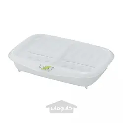 جا صابونی دوقلو پلاستیکی LEAF رنگ طبیعی ساخت ‌ژاپن