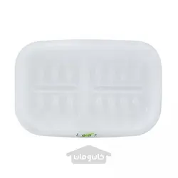 جا صابونی دوقلو پلاستیکی LEAF رنگ طبیعی ساخت ‌ژاپن