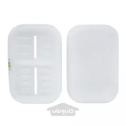 جا صابونی دوقلو پلاستیکی LEAF رنگ طبیعی ساخت ‌ژاپن