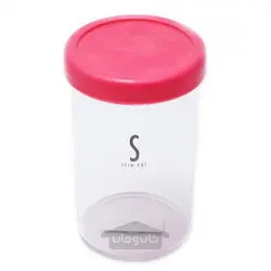 ظرف پلاستیکی درب دار باریک رنگ صورتی ساخت ‌ژاپن