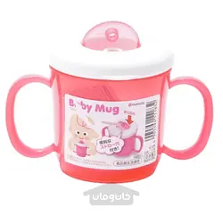 لیوان صورتی دسته دار نوزاد ساخت ژاپن