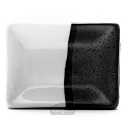 جای سس سویا سرامیکی دو رنگ  شکل مربع