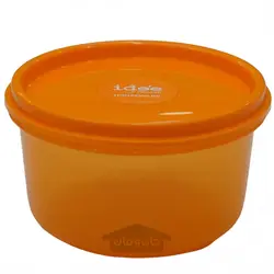 ظرف غذای گرد درب دار پایونیر 4 عددی رنگ نارنجی 450 میلی لیتر Pioneer