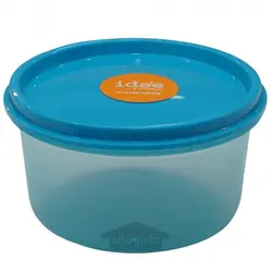 ظرف غذای گرد درب دار پایونیر 4 عددی رنگ آبی 450 میلی لیتر Pioneer