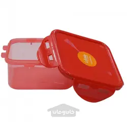 ظرف غذای مربع درب دار پایونیر رنگ قرمز 530 میلی لیتر Pioneer