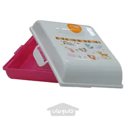 ظرف غذای کودک پایونیر طرح دوستان جنگل همراه با کلمن آب رنگ صورتی Pioneer