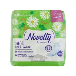 نوار بهداشتی مکسی بالدار پنبه ای با عصاره بابونه ناولتی 8 عددی سایز 3 خیلی بزرگ Novelty