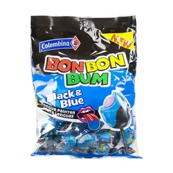 آبنبات چوبی کلمبینا بون بون آبی و مشکی 48 عددی Colombina