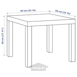 میز عسلی سفید طرح چوب بلوط 55x55 سانتی متری ایکیا مدل IKEA LACK