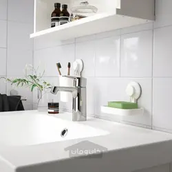 جا مسواکی با مکنده سفید ایکیا مدل IKEA TISKEN