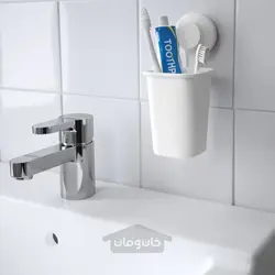 جا مسواکی با مکنده سفید ایکیا مدل IKEA TISKEN