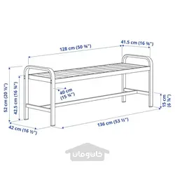 نیمکت فضای باز خاکستری روشن/خاکستری تیره 136 سانتی متری ایکیا مدل IKEA SJÄLLAND