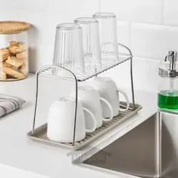 قفسه ظرف خشک کن فولاد ضد زنگ 13x32 سانتی متری ایکیا مدل IKEA VÄLVÅRDAD