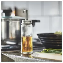 بطری روغن و سرکه شیشه شفاف ایکیا 16 سانتی متر مدل IKEA CITRONHAJ