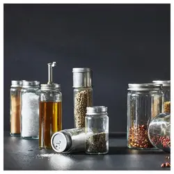 بطری روغن و سرکه شیشه شفاف ایکیا 16 سانتی متر مدل IKEA CITRONHAJ