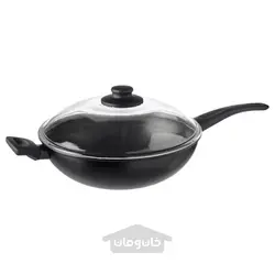 ماهیتابه وک با درب مشکی 28 سانتی متر ایکیا مدل IKEA HEMLAGAD