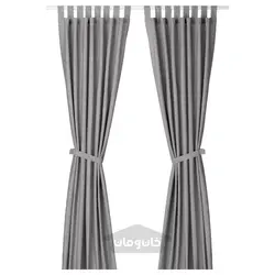 پرده پشت کراوات خاکستری ایکیا 140x300 سانتی متر 1 جفت مدل IKEA LENDA