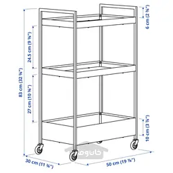 ترولی ایکیا مدل IKEA NISSAFORS رنگ مشکی