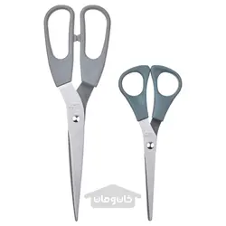 قیچی ست 2 عددی استیل ضد زنگ خاکستری/خاکستری فیروزه ای ایکیا مدل IKEA SVÄRDFISK