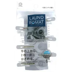 گیره لباس Y شکل بسته 6 عددی رنگ سفید ساخت ژاپن ROUND ROMAT