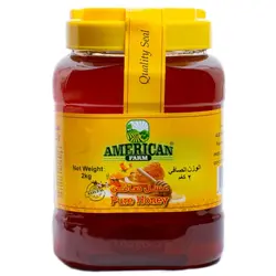 عسل چکیده طبیعی دو کیلویی آمریکن فارم AMERICAN FARM