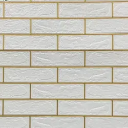 دیوارپوش فومی طرح آجری بند طلایی