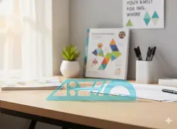 خط کش ژله ای نقاله دار رنگ آبی ۲۰ سانتی