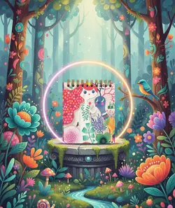 دفترچه 10×10 طرح دار فانتزی طرح کاکتوس