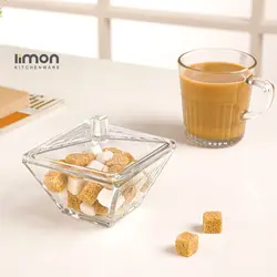 قندان مربع شیشه ای لیمون