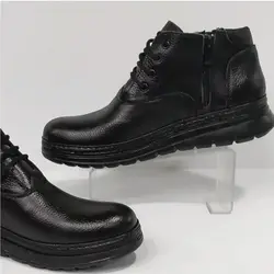 نیم بوت چرم طبیعی مردانه بغل زیپ مدل کت(cat)|سایز40-44| رنگ مشکی|بندی| دور دوخت - آمیتیس/ فروشگاه اینترنتی کیف و کفش آمیتیس اصفهان