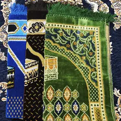 جانماز مدل مخمل اعلاء نوجوان طرح کعبه  سایز 90x60 کد Mps-2