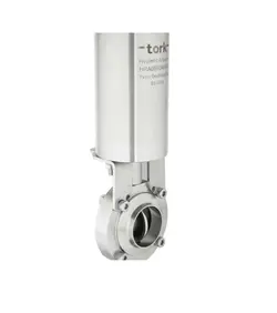 شیر پروانه ای مواد غدایی استیل 51 با اکچویتور پنوماتیکی ترک TORK