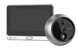 دوربین چشمی بیننده درب ویدیویی EZVIZ DP2C 1080p با صفحه نمایش رنگی 4.3 اینچی، زنگ داخلی، باتری قابل شارژ، مشاهده برنامه، صدای دو طرفه، تشخیص حرکت PIR، محفظه فلزی،Cloud/SD