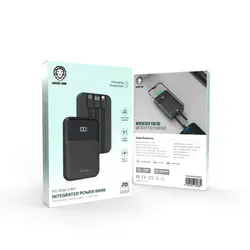 پاوربانک green lion 3 in 1 integrated power bank 10000 mAh PD 20w