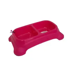 ظرف غذای دوقلو پایه دار مناسب سگ و گربه سایز M