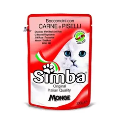 پوچ گربه سیمبا گوشت و نخود فرنگی