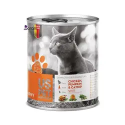 کنسرو گربه یو اس پت مرغ، کدوتنبل و سنبل الطیب (400 گرم)