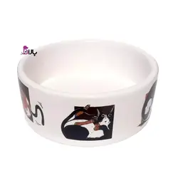ظرف آب و غذای سرامیکی اسکارلت طرح گربه