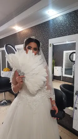 بادبزن پر سفید عروس - فروشگاه اینترنتی تاج نارسیس
