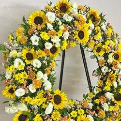 تاج گل درباری آفتاب گردان کد 34 - گل فروشی آنلاین فلاویتو