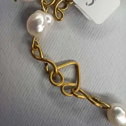 دستبند سنگی مروارید پرورشی درجه یک و صدف