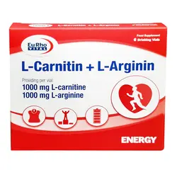ویال ال کارنیتین و ال آرژنین یورویتال بسته 6 عددی/ یونیک کالا - فروشگاه اینترنتی یونیک کالا